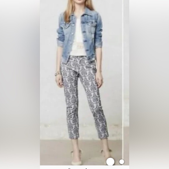 Cartonnier Anthropologie Charlie Brocade ankle pant sz 0 - Picture 5 of 8
